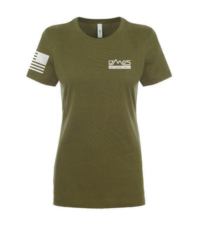 Women's T-Shirt DMOS Trapezoid Back with Flag on Sleeve