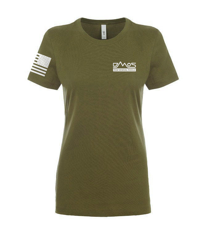 Women's T-Shirt - DMOS Crossed Shovels Back with Flag on Sleeve