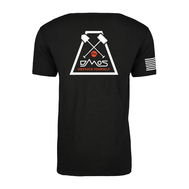 Unisex T-Shirt - DMOS Trapezoid Back with Flag on Sleeve