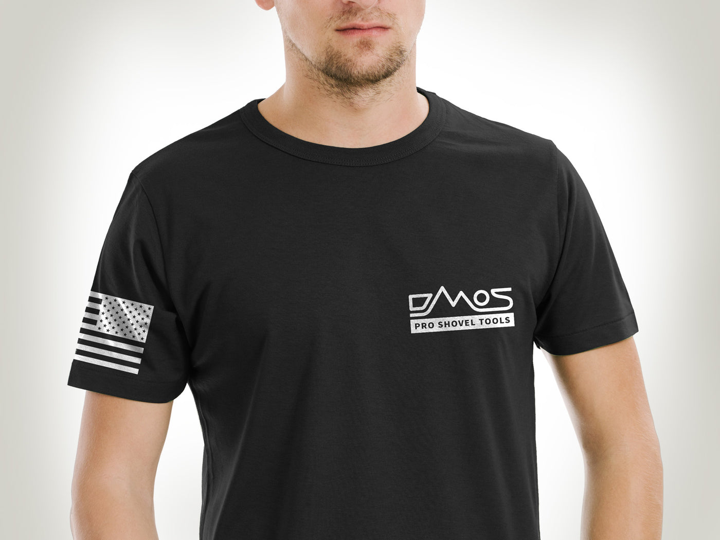 Unisex T-Shirt - DMOS Trapezoid Back with Flag on Sleeve